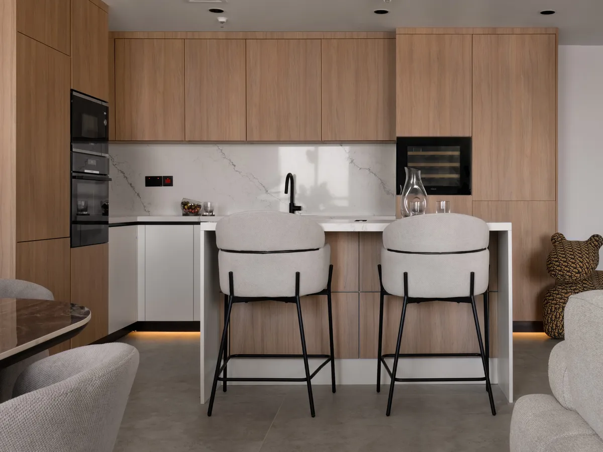 Open Kitchen Connected to Living Room